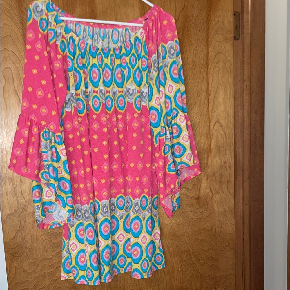 NWT! Colorful Bohemian Off-Shoulder Top, XL